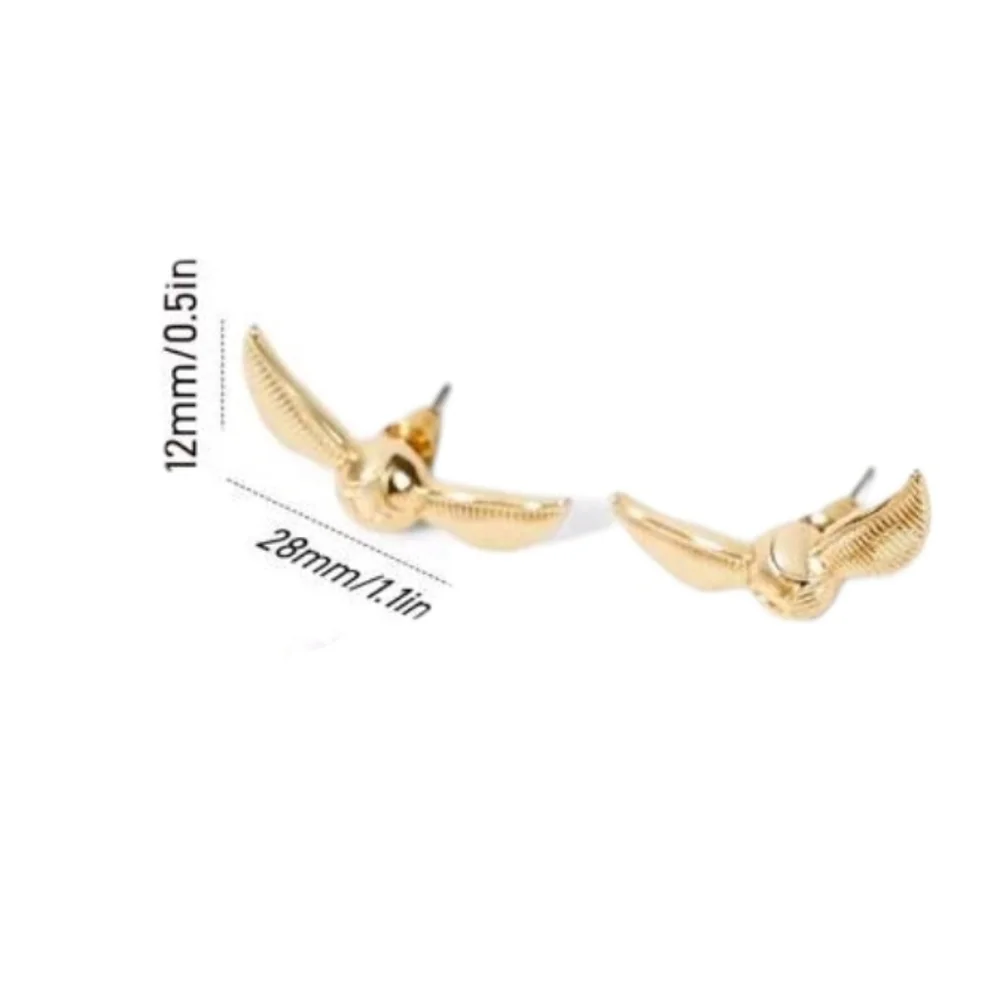18K Gold Harry Potter Golden Snitch Quidditch Hogwarts Magic Stud Girls Earrings